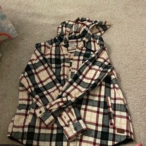 LL Bean zippable flannel with a hood